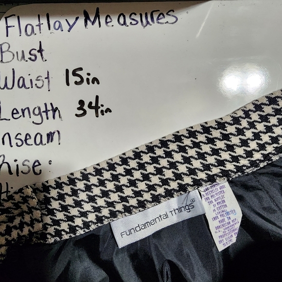 Vintage recycled wool houndstooth black and white checkered long skirt - Picture 6 of 8